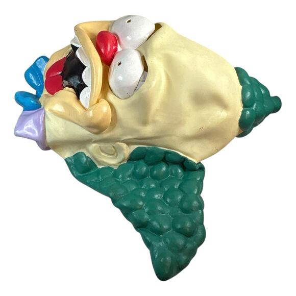 Vintage 2002 The Simpsons "Krusty the Clown" Vinyl Halloween Mask Matt Groening - Picture 9 of 16